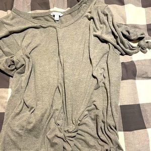Grey Tied sleeve top
